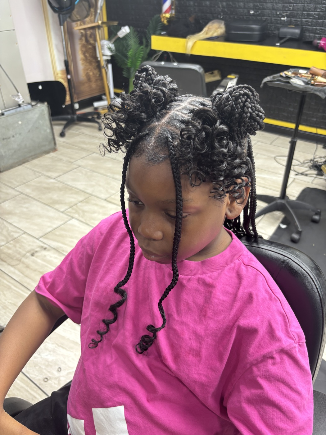 Child client braided style with curls