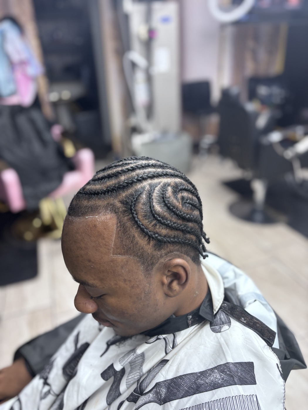 Client braided wave pattern from side profile